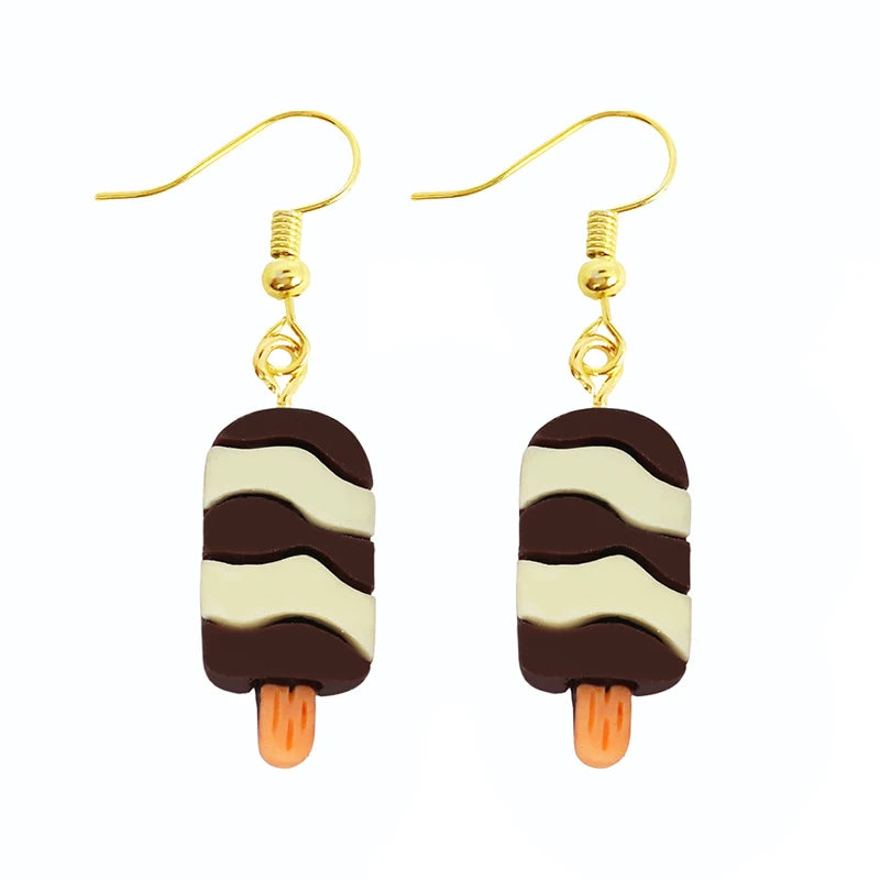 Earrings For Women Girls Cute Foods Hamburg Pizza Chicken Leg Candy Bottle Handmade Candy Kids Funny Resin