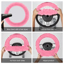 6Pcs Plush Car Accessories Set Plush Steering Wheel Cover Soft Fuzz Handbrake Gear Shift Cover Bling Mirror Ornament