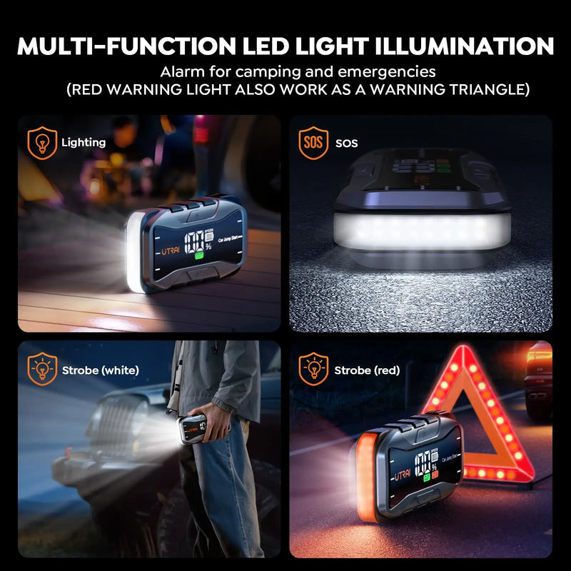 UTRAI  27000mAh Car Jump Starter Power Bank 6000A Car Booster Auto Emergency Starting Device Jump Start for Petrol Diesel