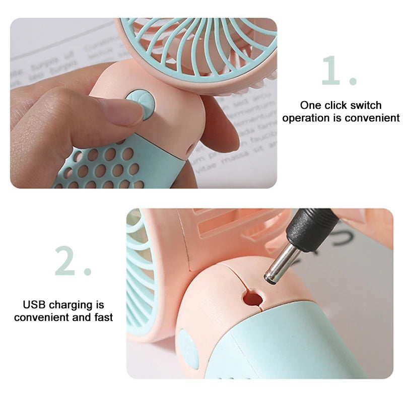 Portable Mini Fan Rechargeable Summer Gadgets Nature Hike Camping Air Conditioner Blower Folding Wireless Electric Cooling Home