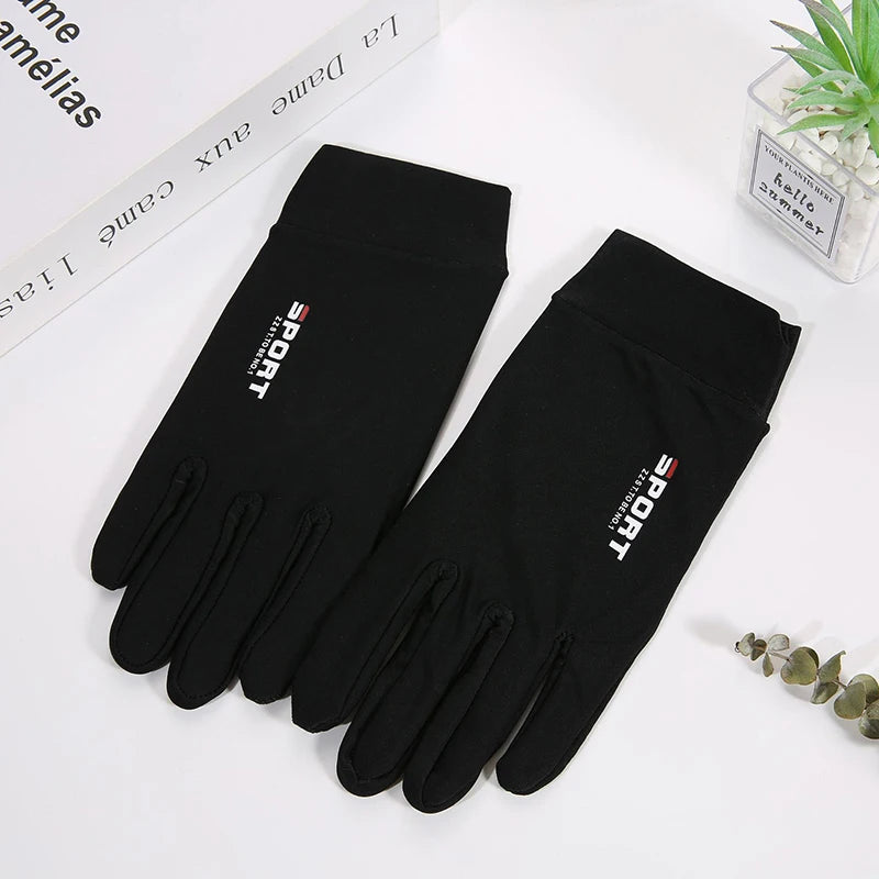 Ice Silk Full Finger Cycling Gloves For Men And Women Outdoor Sports Fitness Driving Fishing High-elastic Comfortable Sunscreen