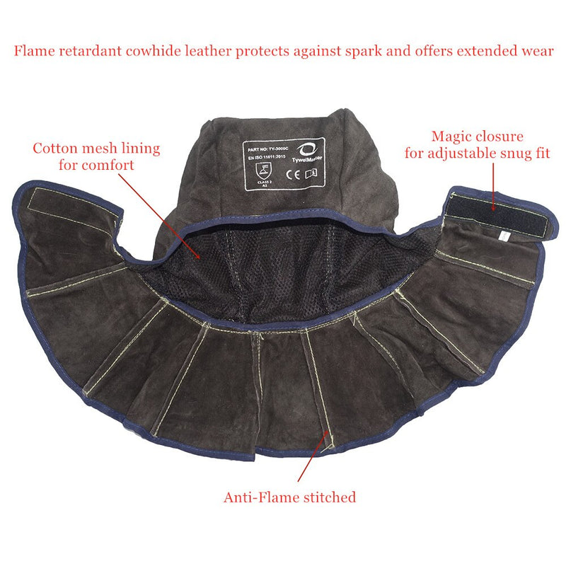 Professional Welding Hood Cowhide Leather Weld Cap CE Spark Flame Retardant for Welder Helmet