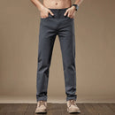97% Cotton 2024 Autumn Men's Clothing Business Trousers Men Straight Casual Pants Men's Pants Cotton Black Gray Khaki Brand