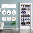24 Pocket Over The Door Shoe Organizer Storage Bag For Shoes Sturdy Hanging Closet Rack Space-Saving Home Storage Solution