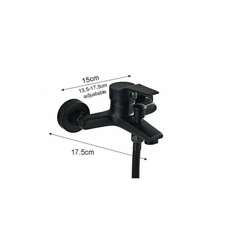 Chrome Bathroom Faucet  Bathtub Facuet  Wall Mounting Cold and Hot Shower Faucet