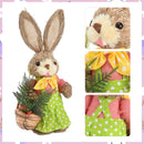 2PCS Straw Rabbit 2025 Easter Bunny Ornament Party Decorations Holiday Home Garden Wedding Decor Crafts Photo Props 25/35cm