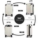 KONO 65x42x26cm Medium Grow Suitcase Lightweight Hard Case 65L Trolley suitcase with 4 Twin wheels ABS
