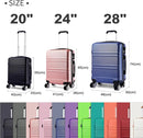 Kono Lightweight Cabin Suitcase - 20/24/28 Inch ABS Hard Shell, Fits EasyJet Under Seat, large-Compact Carry-On Trolley Case