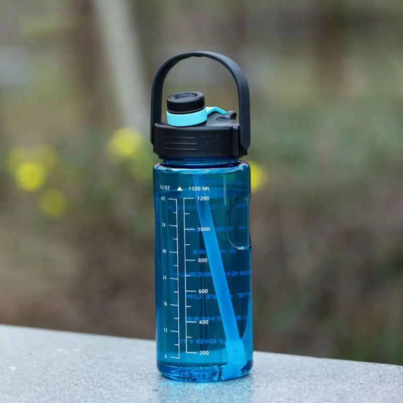 1.5L/2L/3L Sports Water Bottle Portable Leakproof Large Capacity Water Jugs Lightweight with Time Marker Clear Drink Bottle