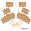 100pcs Blank Toothpick Flags Mini Labels Cheese Marker Picks Cupcake