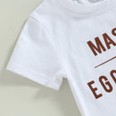 Easter Toddler Boys 2-Piece Outfit Short Sleeve Graphic Tee with Elastic Waist Shorts for Spring Celebrations