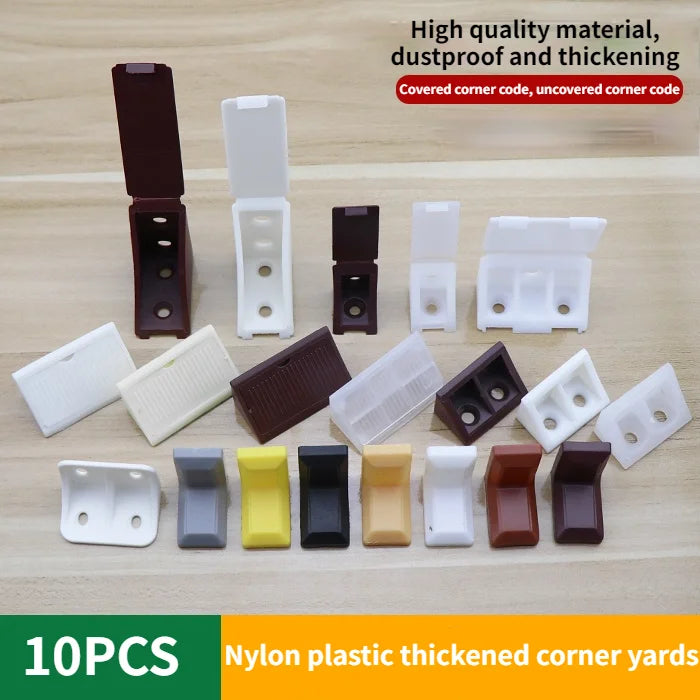 10PCS Nylon plastic corner code 90 degree Angle retainer laminate clothe cabinet reinforcement connector hardware accessories