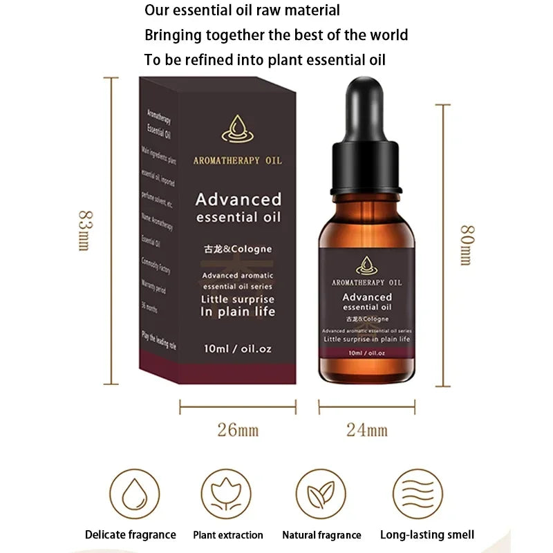 10ML Pure Plant Aromatherapy Massage Oil Bedroom Long-lasting Incense Humidifier Diffuser Candle Make Air Freshener DIY Perfume