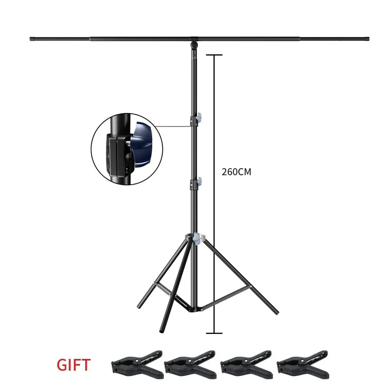 SH T-shaped Stand Tripod Background Backdrop Photography Adjustable Support System Photo Studio  for Non-Woven Muslin Backdrops