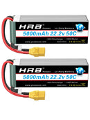 1/2PCS HRB 6S Lipo Battery 22.2V 5000mah Drone Battery 50C With XT90 Connector for Quadcopter AirplaneRC Car Monster RC Drone