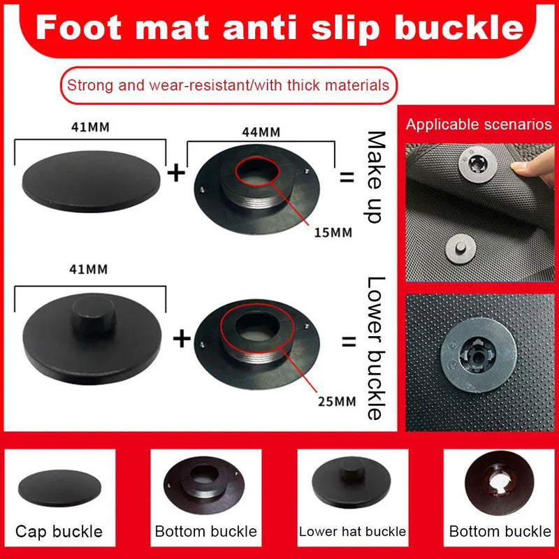 Universal Car Floor Mat Anti-Skid Fixer Grips Double Layer Fixed Clips Set Mat Fixing Clamps Buckle Fixer Interior Accessories