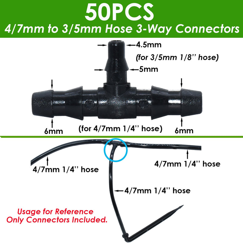 Greenhouse Drip Irrigation 4-way 3/5mm  Drip Arrow 2-way Transmitter Irrigation Watering System for Pot Garden Lawn 10set/20set