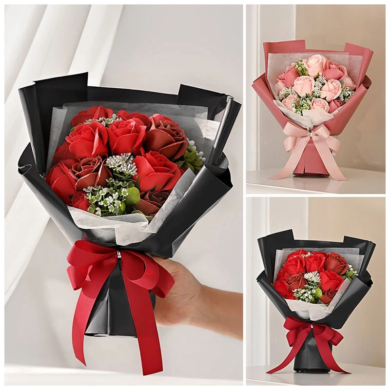 Soap Flower Bouquet Valentine's Day Gifts Creative Rose Soap Flower Mothers Day Gift Rose Soap Flower Creative Fake Flower Decor