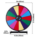 SucceBuy 18/24/36 inch Spinning Prize Wheel 14 Slots Spinning Wheel Tabletop/Floor Standing Win Fortune Spin Games for Party Pub