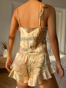 Elegant Floral Print Cami Tops   Ruffle Hem Shorts Pajama Set  Women's Sleepwear  Loungewear