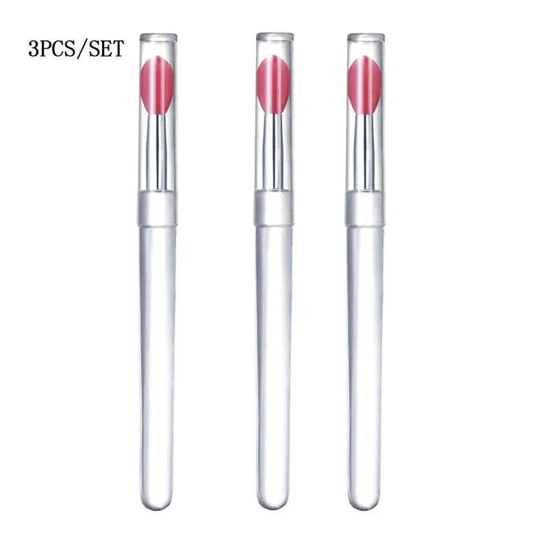 Soft Silicone Applicator Sticks Nail Powder Applying Manicure Brush Tools Washable Nail Art Silicone Pen For Uv Gel Polish