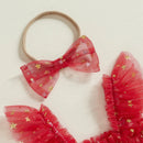 Adorable Baby Girl  Ruffle Sleeve Heart Print Tutu Dress with Matching Headband Set for Summer Outfits