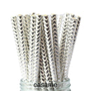 25pcs Foil Gold Silver Disposable Drinking Paper Straws Rainbow for Birthday Wedding Christmas Party Event Supplies