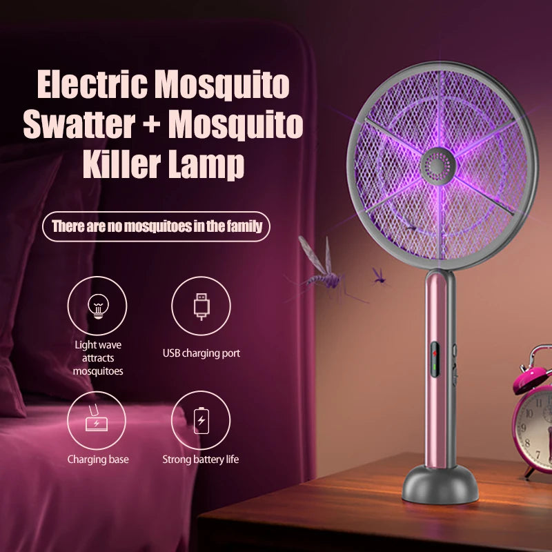 Three In One Electric Mosquito Killer With Mosquito Attractant Storage Box Usb Rechargeable 3000V Mosquito And Fly Killer
