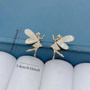 Fashion Cute Flower Wings Elf Stud Earring For Women Girls Design Zircon Fairy Exquisite Earring Jewelry