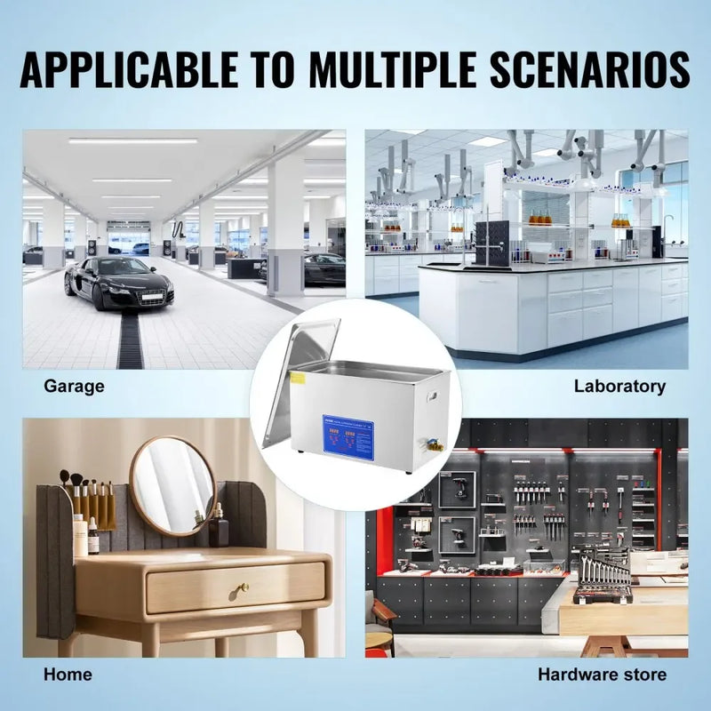 SIHAO Ultrasonic Cleaner with Digital Timer - 2L to 30L Stainless Steel Tank for Jewelry, Glasses, Watches & Industrial Parts