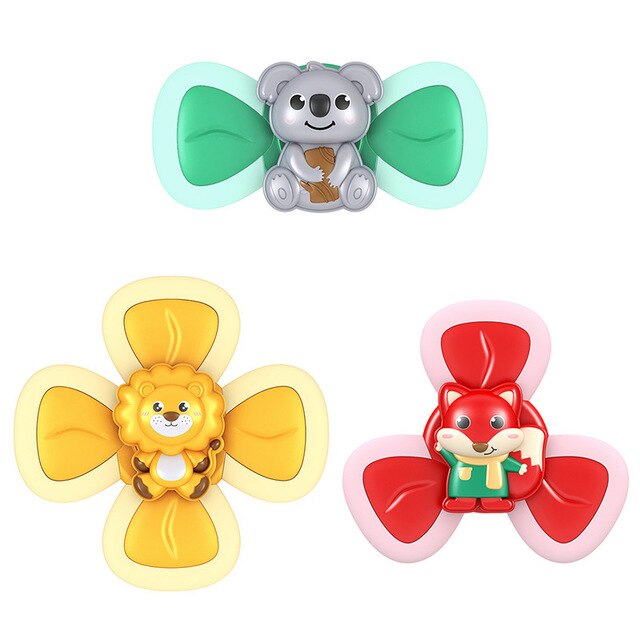 3pcs Cartoon Insect Fidget Spinner Baby Rattle Toys ABS Colorful Gyro Toy Relief Stress Fingertip Toys For Children Adults Gifts