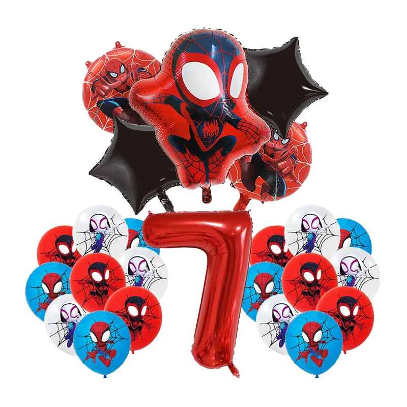 Spiderman Birthday Decorations New Spiderman Aluminum Film Balloon Disposable Tableware Party Plates Straw Supplies Baby Shower