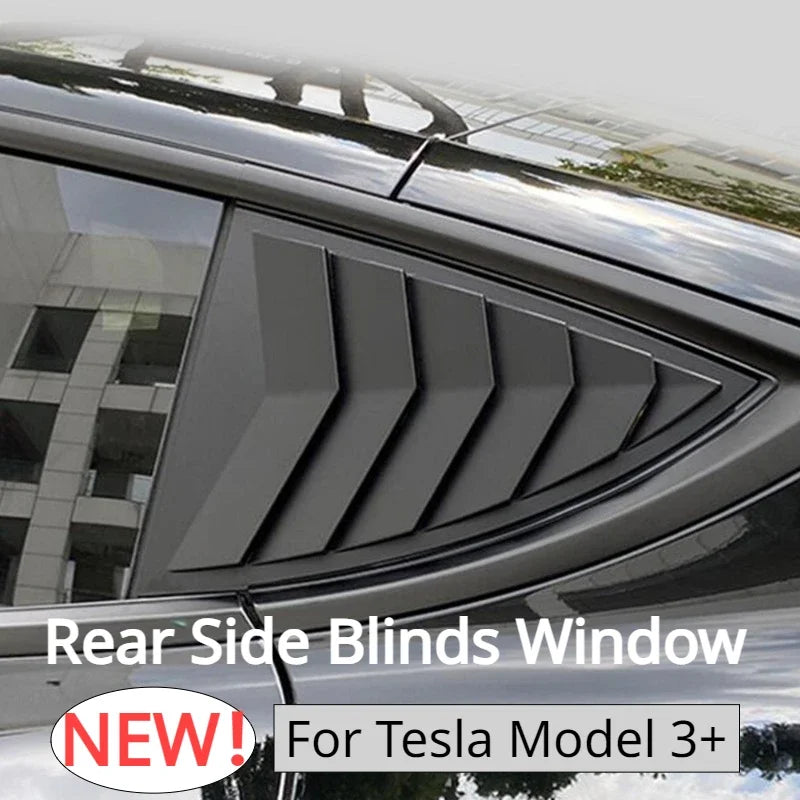 Rear Side Blind Window for Tesla Model 3+ Rear Triangle Window Spoiler Louver Shutter Cover New Model3 Highland 2024 Accessories