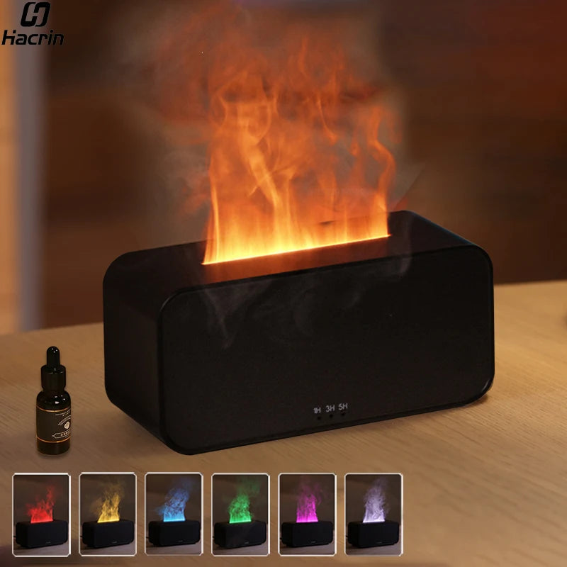 Flame Air Humidifier Essential Oil Diffuser Aroma Humidifier Home Aromatherapy Fragrance Diffuser Simulation Fire Humidifier