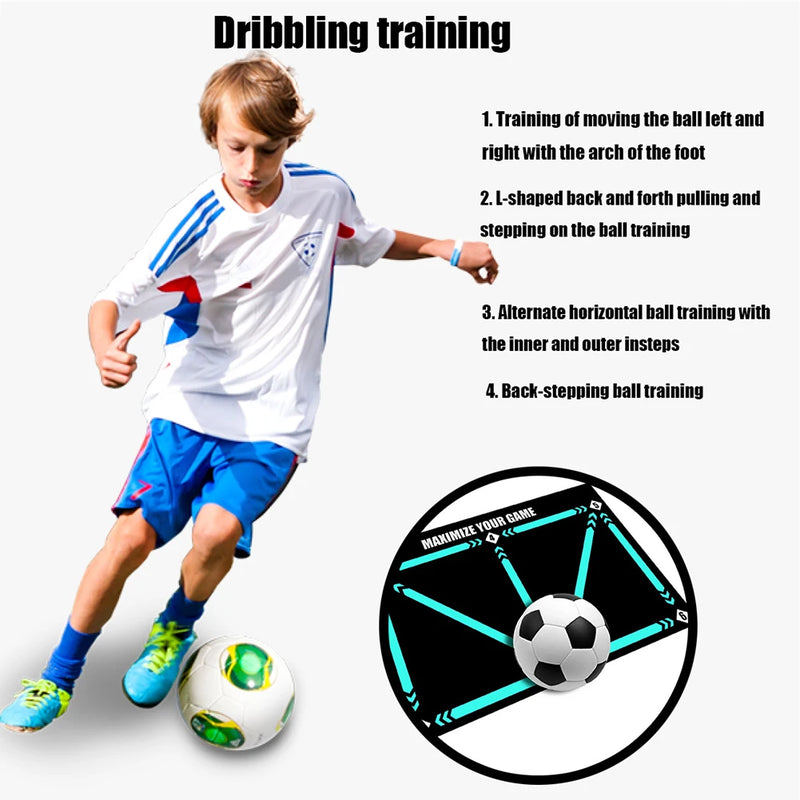 Football Training Mat Non Slip Foldable Kids Adult Dribble Training Mat Football Training Floor Mat Football Playing Accessories