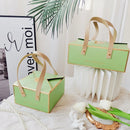 10pcs Gift Boxes Cake Paper Hand Ribbon Baking Box Package Leather Handle Cookie Chocolate Souvenir Wedding Gift Party Packaging