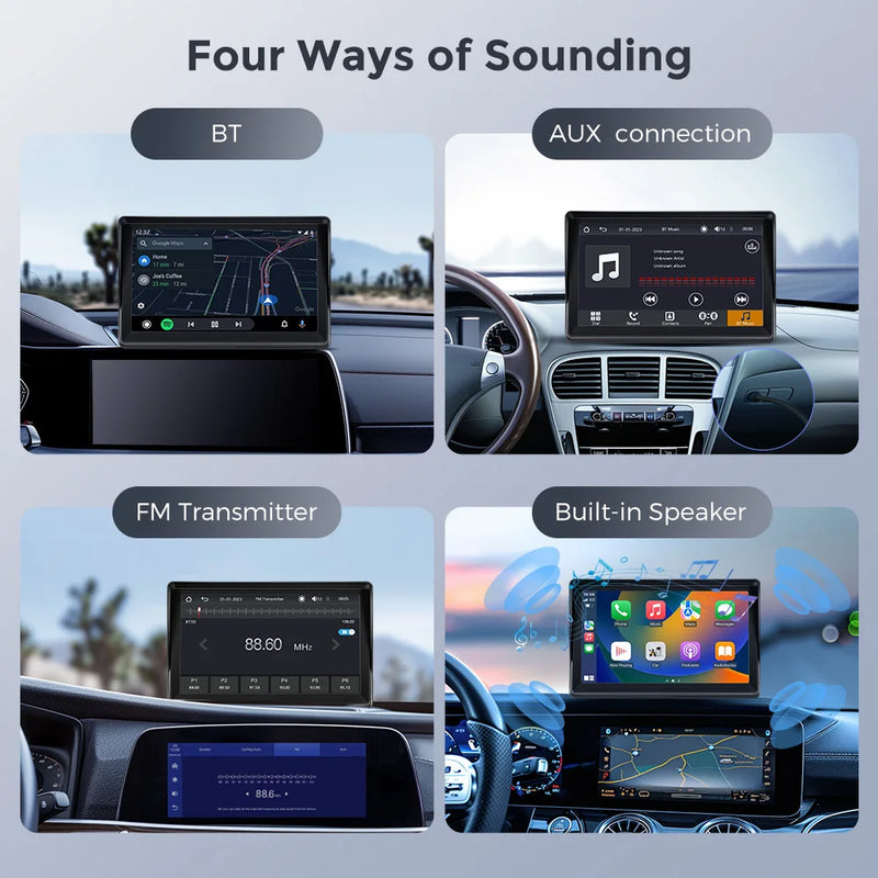 7 Inch Car Radio Carplay Android Auto Car Stereo Portable Universal Touch Screen Car Multimedia Video Player With Bluetooth AUX