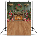 Santa Claus Workshop Backdrops Kids Family Photography Props Magic Christmas Fireplace Gifts Wreath Xmas Trees Backgrounds