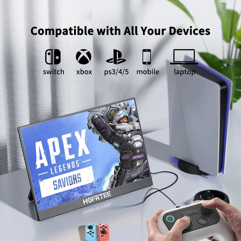 HGFRTEE portable display 14-inch touch screen display 10point touch screen portable screen suitable for laptop PC Mac Xbox PS4/5