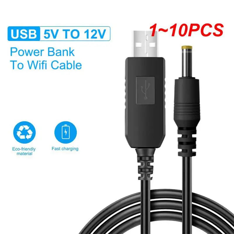 1~10PCS USB Power Boost Line DC 5V to DC 9V / 12V USB Converter Adapter  Router Cable 2.1x5.5mm Plug