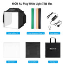 Puluz 40cm Professional Photography Lightbox 72W LED Photo Studio Shooting Tent Soft Box Kit,Photo Studio Box 4 Color Backdrops