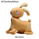 Easter Foil Inflatable Bunny Balloon Standing Bunny Balloon Rabbit Shaped Balloons for Indoor Outdoor Yard Kids Easter Toy Decor