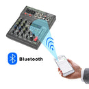 Lomeho 4 Channels Sound Mixer 48V 99 Digital Effect Portable Audio Table Bluetooth USB PC Record Mixing Console Church AM-AX3