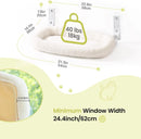 Mewoofun Foldable Cat Window Perch with 4 Strong Suction Cups Cordless Cat Window Hammock Removable Soft Cover White Brown Green