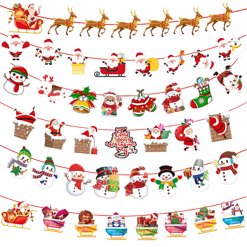 Christmas Banner 2023 Merry Christmas Decorations for Home Garland Santa Claus Navidad Natal Xmas Gift Noel Decor New Year 2024