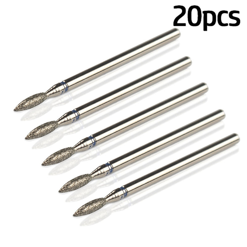 20pcs/Lot Diamond Milling Cutter for Manicure Nail Drill Manicure Machine Bit Accessories Cuticle Clean Mill Cutter Removing Gel