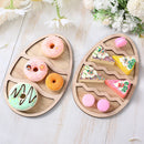 Wooden Easter Double Wavy Egg Rabbit Tray Happy Easter Party Decorations For Home 2025 Kids Favors Egg Bunny Pallet Snack Holder