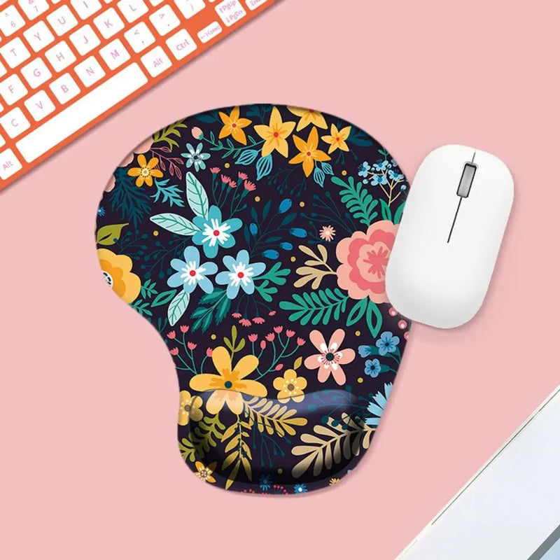 Marbled Texture Wrist Rest Mouse Pad Ergonomic Non Slip Hand Support Mouse Mat Comfortable Oil Painting Gaming Mousepad