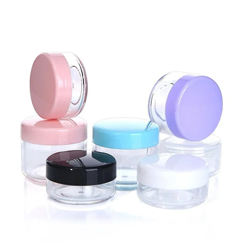 5-20g Make Up Jar Cosmetic Sample Empty Container Small Refillable Bottles Plastic Round Lid Eyeshadow Cream Travel Pot