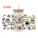 3D UV DTF Transfers Stickers 16oz Cup Wraps Dad Father's Day Printed For DIY Glass Ceramic Metal Leather Etc. D16893